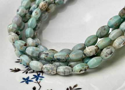 8x12 mm Natural Color Faceted Barrel Shape Dragon Skin Agate Gemstone Beads Natural Blue Green Color Agate Gemstone Beads. #2370