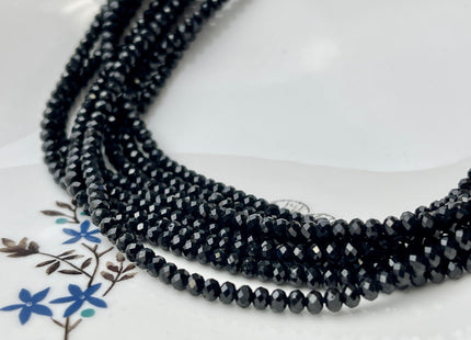 2x3mm 4x6mm AAA Natural Color Faceted Rondelle Black spinel Gemstone Beads Top Quality Micro Faceted Spinel Gemstone Loose Beads # 2451