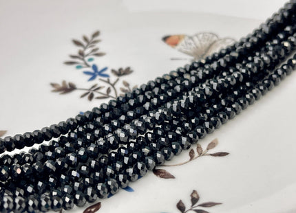 2x3mm 4x6mm AAA Natural Color Faceted Rondelle Black spinel Gemstone Beads Top Quality Micro Faceted Spinel Gemstone Loose Beads # 2451