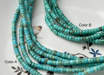 4-4.5 mm Turquoise Heishi Rondelle Shape Loose Beads 15 Inches Strand #2585