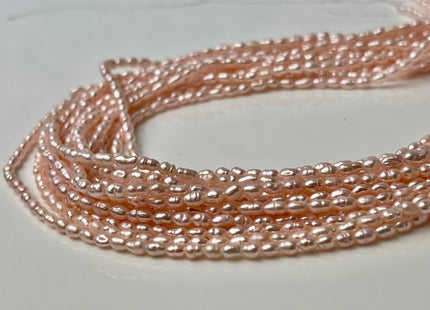 1.8-2x3 mm Baby Pink Color Rice Tiny Freshwater Seed Pearls Genuine Freshwater Pearls #P2372
