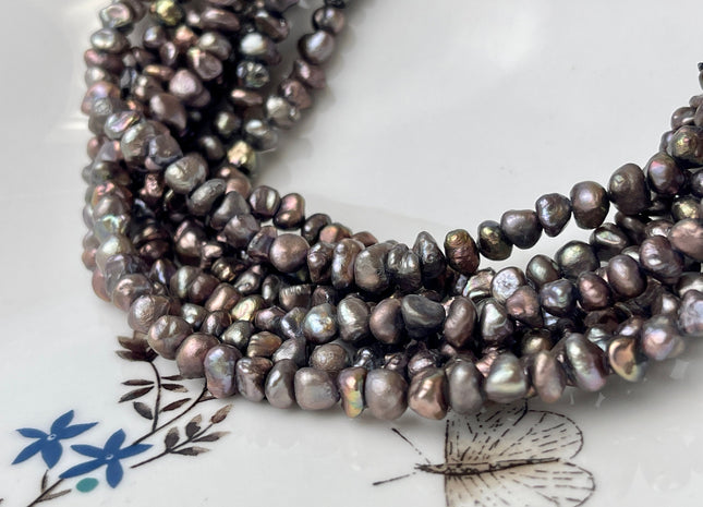 5-6 mm Dark Copper Brown Color Nugget Keshi Freshwater Pearls Genuine Freshwater Keshi Nugget Pearls #1797