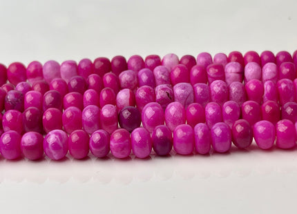 6-9 mm Smooth Rondelle Pink and Purple Color Large Hole Opal Gemstone Beads Genuine 1.0mm Hole Natural Peruvian Opal 8 Inches Strand #4356