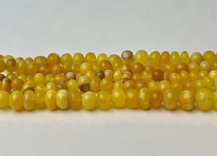 5-9mm Smooth Rondelle Multi Honey Yellow Color Large Hole Opal Gemstone Beads Genuine 1.0mm Hole Natural Peruvian Opal 8 Inches Strand #4361