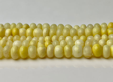 6-10 mm Smooth Rondelle Light Multi Yellow Opal Large Hole Gemstone Beads Hole Size 1.0mm Genuine Peruvian Opal 8 Inches Strand #4364