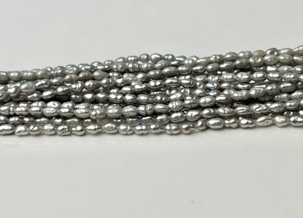 1.5-2x3 mm AA Silver Gray Color Rice Tiny Freshwater Seed Pearls Genuine Freshwater Pearls #P2373