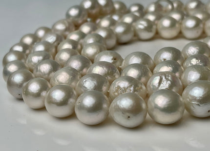 11-13 mm Natural White Edison Freshwater Pearl Beads Cultured Baroque Edison Pearls C Grade #1517