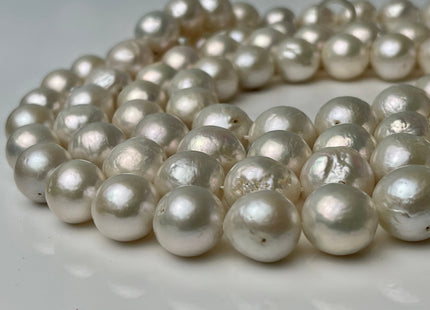 11-13 mm Natural White Edison Freshwater Pearl Beads Cultured Baroque Edison Pearls C Grade #1517