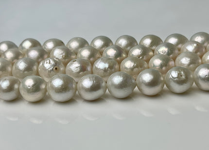 11-13 mm Natural White Edison Freshwater Pearl Beads Cultured Baroque Edison Pearls C Grade #1517