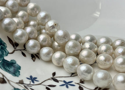11-13 mm Natural White Edison Freshwater Pearl Beads Cultured Baroque Edison Pearls C Grade #1517
