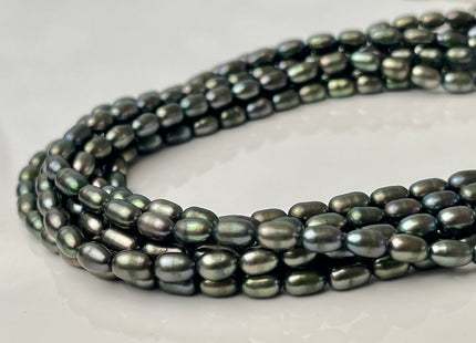 4x6-7 mm Olive Green Tiny Rice/Oval Freshwater Pearl Beads Genuine Long Oval Freshwater Pearl Tiny Seed Beads #P2377