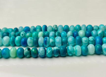 6-11mm Smooth Rondelle Multi Turquoise Blue Green Opal Large Hole Gemstone Beads Hole Size 1.0mm Genuine Peruvian Opal 8 Inches Strand #4367