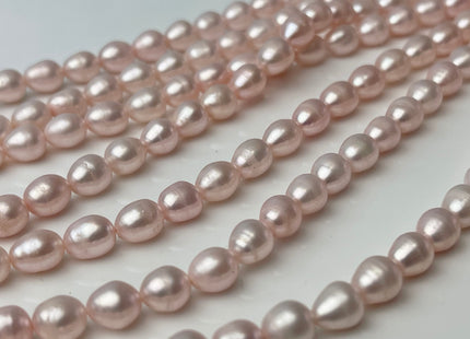 5x7 mm OR 6x8 mm OR 6x9 mm Rice / Oval Freshwater Pearls Baby Pink Color Genuine Freshwater Pearls Beads Baby Pink Color #1181