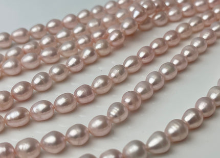 5x7 mm OR 6x8 mm OR 6x9 mm Rice / Oval Freshwater Pearls Baby Pink Color Genuine Freshwater Pearls Beads Baby Pink Color #1181