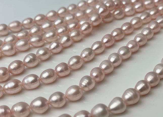 5x7 mm OR 6x8 mm OR 6x9 mm Rice / Oval Freshwater Pearls Baby Pink Color Genuine Freshwater Pearls Beads Baby Pink Color #1181