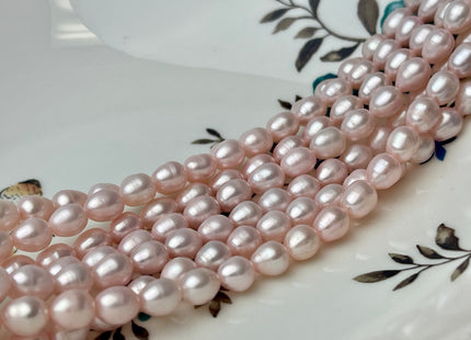 5x7 mm OR 6x8 mm OR 6x9 mm Rice / Oval Freshwater Pearls Baby Pink Color Genuine Freshwater Pearls Beads Baby Pink Color #1181