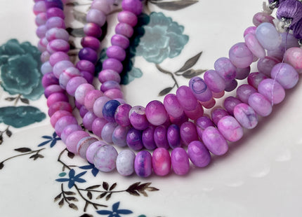 5-10 mm Smooth Rondelle Multi Blue Purple Opal Large Hole Gemstone Beads Hole Size 1.0mm Genuine Peruvian Opal 8 Inches Strand #4369