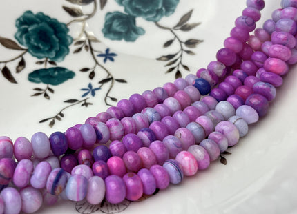 5-10 mm Smooth Rondelle Multi Blue Purple Opal Large Hole Gemstone Beads Hole Size 1.0mm Genuine Peruvian Opal 8 Inches Strand #4369