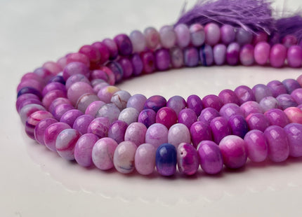 5-10 mm Smooth Rondelle Multi Blue Purple Opal Large Hole Gemstone Beads Hole Size 1.0mm Genuine Peruvian Opal 8 Inches Strand #4369