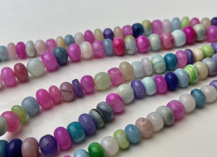 5-10 mm Smooth Rondelle Purple Pink Yellow Green Opal Large Hole Gemstone Beads Hole Size 1.0mm Genuine Peruvian Opal 8 Inches Strand #4370
