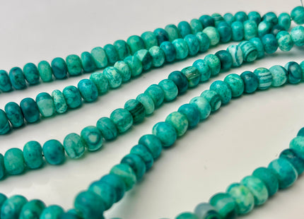 6-9 mm Smooth Rondelle Multi Aqua Green Color Opal Gemstone Beads Genuine Natural Peruvian Blue Opal 8 Inches Strand #4371