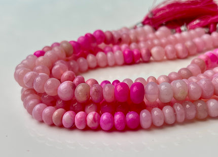 6-11 mm Smooth Rondelle Multi Pink Color Opal Gemstone Beads Genuine Natural Peruvian Blue Opal 8 Inches Strand #4372