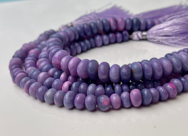 6-10 mm Smooth Rondelle Multi Pink Purple Opal Large Hole Gemstone Beads Hole Size 1.0mm Genuine Peruvian Opal 8 Inches Strand #4373