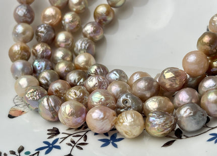 11-12 mm AA Natural Mauve Pink Color Baroque Freshwater Pearl Genuine Mauve Color With Avocado Gold Sheen Baroque Pearls 32 Beads #P2379