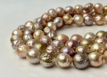 11-12 mm AA Natural Mauve Pink Color Baroque Freshwater Pearl Genuine Mauve Color With Avocado Gold Sheen Baroque Pearls 32 Beads #P2379