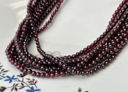 2mm 3mm 4mm AAA Natural Smooth Round Garnet Beads #2032