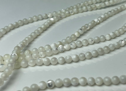 2mm 4mm 6mm 8mm 10mm Smooth Round Natural Mother of Pearl Gemstone Beads Genuine MOP Gemstones Loose Beads 15.5 Inches Strand #4328