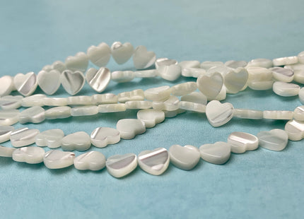 6mm 8mm 10mm 12mm Heart Shape Natural Mother of Pearl Gemstone Beads Genuine MOP Gemstones Loose Beads 15.5 Inches Strand #4329