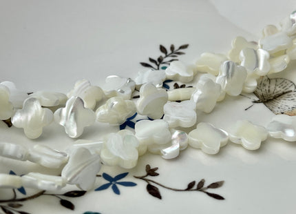 6mm 8mm 10mm 12mm Four Leaf Clover Shape Natural Mother of Pearl Gemstone Beads Genuine MOP Gemstones Loose Beads 15.5 Inches Strand #4330