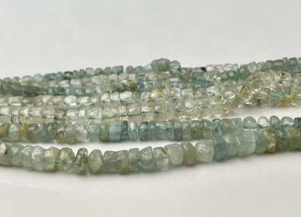4-5 mm Natural Blue Aquamarine Smooth Heishi Tyre Gemstone Beads 13 Inches Strand #4339