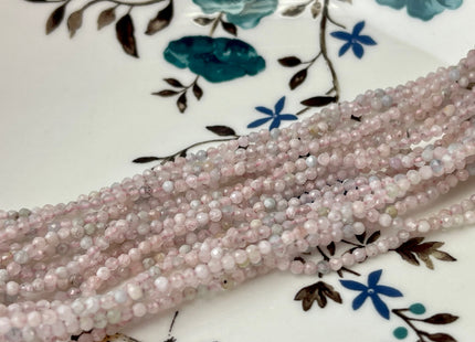 2mm Faceted Round Tiny Morganite Gemstone Beads 13 Inches Strand #4318