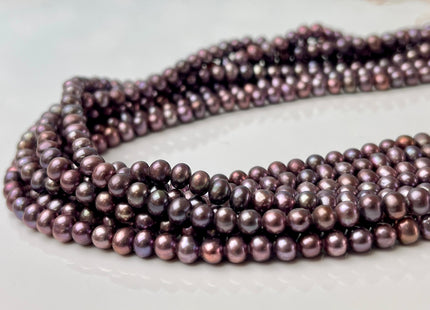 4.5-5 mm AA Rare Metalic Purple Color Potato Freshwater Pearl Beads Genuine High Luster Lavender Color Freshwater Potato Pearls #P2387