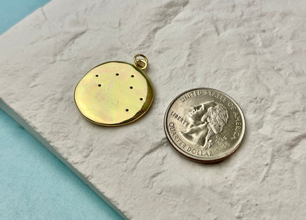 Medusa Hera Goddess Design Medallion Charms for Necklace Jewelry Making, 18K Gold Filled Charm Pendant With CZ Crystals, One Piece #CR0058