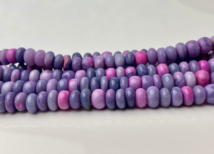 5-9 mm Smooth Rondelle Multi Pink and Purple Color Opal Gemstone Beads Genuine Natural Peruvian Opal 8 Inches Strand #4384