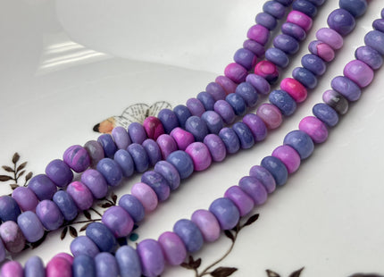 5-9 mm Smooth Rondelle Multi Pink and Purple Color Opal Gemstone Beads Genuine Natural Peruvian Opal 8 Inches Strand #4384