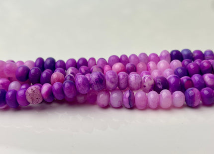 5-9 mm Smooth Rondelle Multi Pink and Purple Shaded Color Opal Gemstone Beads Genuine Natural Peruvian Opal 8 Inches Strand #4385