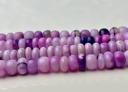 5-11 mm Smooth Rondelle Multi Light Pink and Purple Color Opal Gemstone Beads Genuine Natural Peruvian Opal 8 Inches Strand #4387