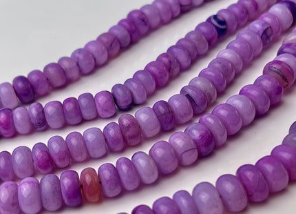 6-9 mm Smooth Rondelle Multi Pink and Purple Color Opal Gemstone Beads Genuine Natural Peruvian Opal 8 Inches Strand #4388
