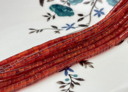 2x4mm Natural Carnelian Heishi Rondelle Shape Genuine Carnelian Discs Gemstone Loose Beads 15.5 Inches Strand #4349