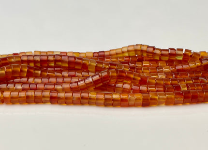 2x4mm Natural Carnelian Heishi Rondelle Shape Genuine Carnelian Discs Gemstone Loose Beads 15.5 Inches Strand #4349