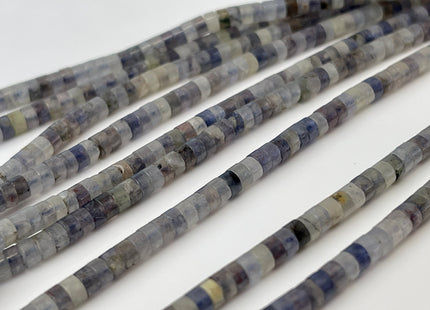 2x4mm Natural Blue Iolite Heishi Rondelle Shape Genuine Iolite Discs Gemstone Loose Beads 15.5 Inches Strand #4354