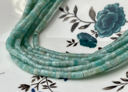 2x4mm Natural Green Amazonite Heishi Rondelle Shape Genuine Amazonite Discs Gemstone Loose Beads 15.5 Inches Strand #4353