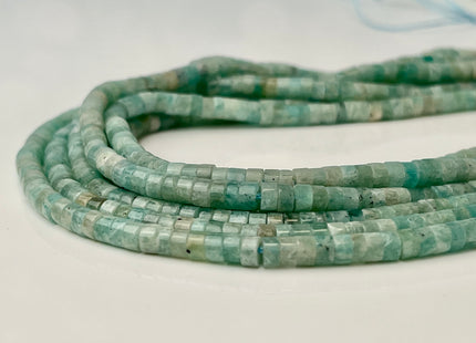 2x4mm Natural Green Amazonite Heishi Rondelle Shape Genuine Amazonite Discs Gemstone Loose Beads 15.5 Inches Strand #4353