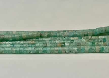 2x4mm Natural Green Amazonite Heishi Rondelle Shape Genuine Amazonite Discs Gemstone Loose Beads 15.5 Inches Strand #4353