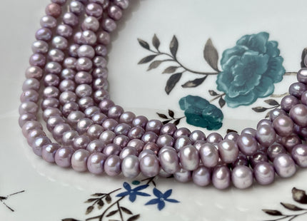 6-6.5mm AA Lavender Purple Color Potato Shape Freshwater Pearl Beads Genuine Cultured Freshwater Pearl 16 Inches Strand #P2369