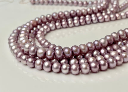 6-6.5mm AA Lavender Purple Color Potato Shape Freshwater Pearl Beads Genuine Cultured Freshwater Pearl 16 Inches Strand #P2369